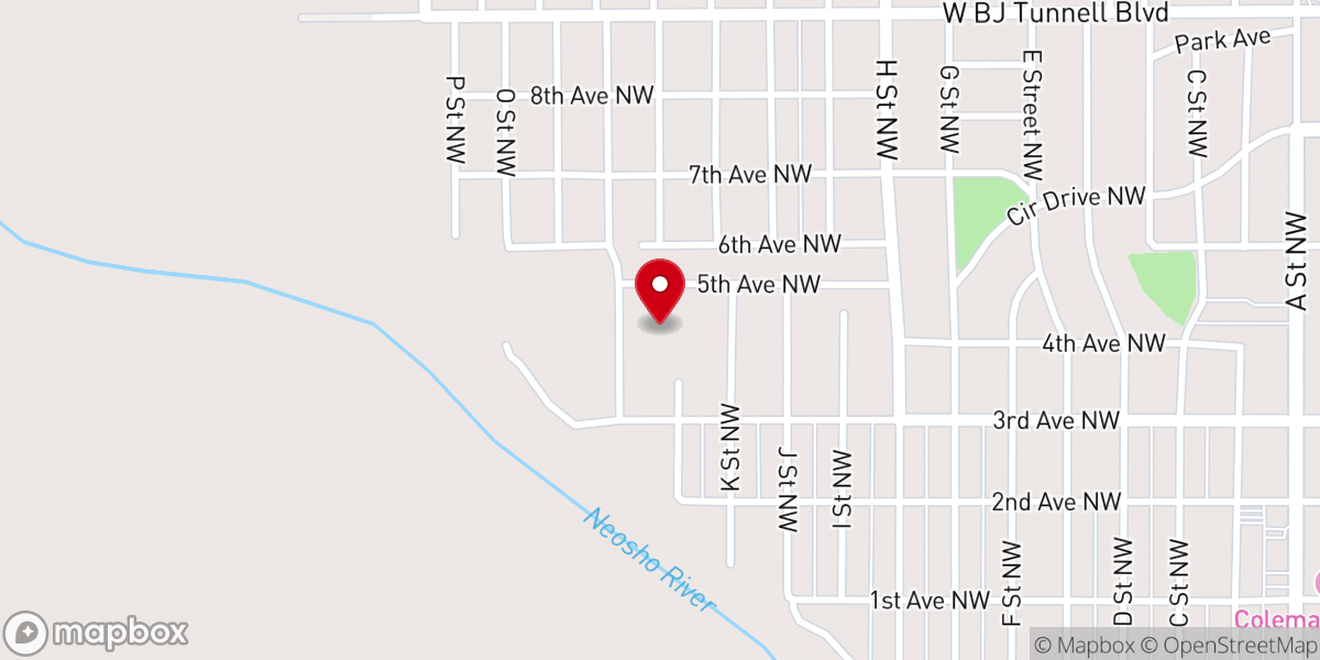 Map showing location of Afton Bible Holiness Church