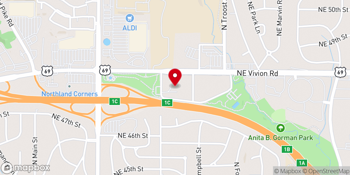 Map showing location of The Church in Kansas City