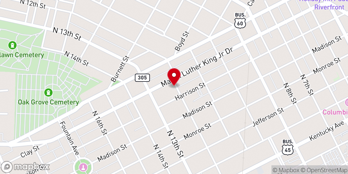 Map showing location of Tuckers Temple Church