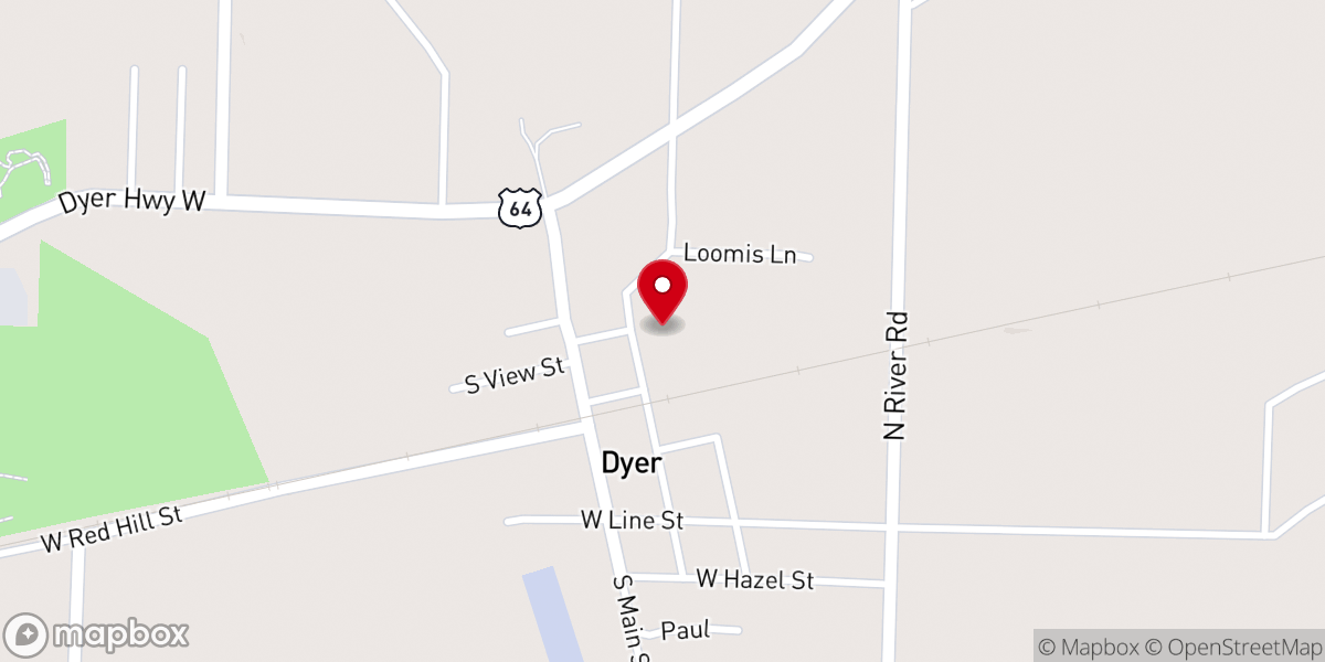 Map showing location of Holiness Tabernacle Church