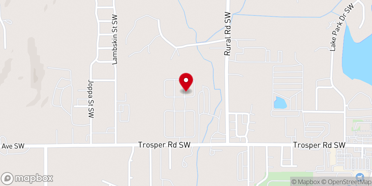 Map showing location of Tumwater Chapel of Grace