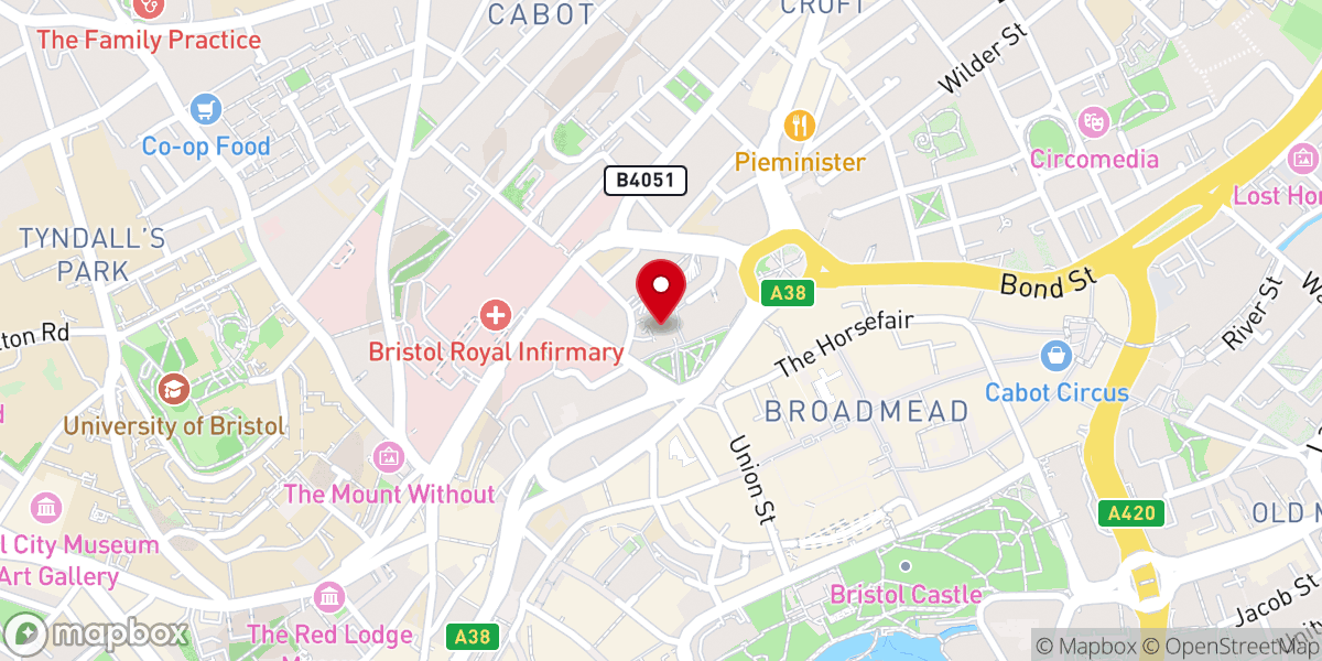 Map showing location of St James' Priory