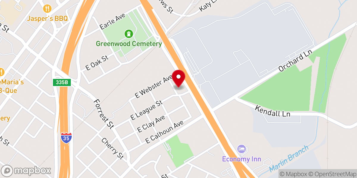 Map showing location of Pleasant Olive Baptist Church