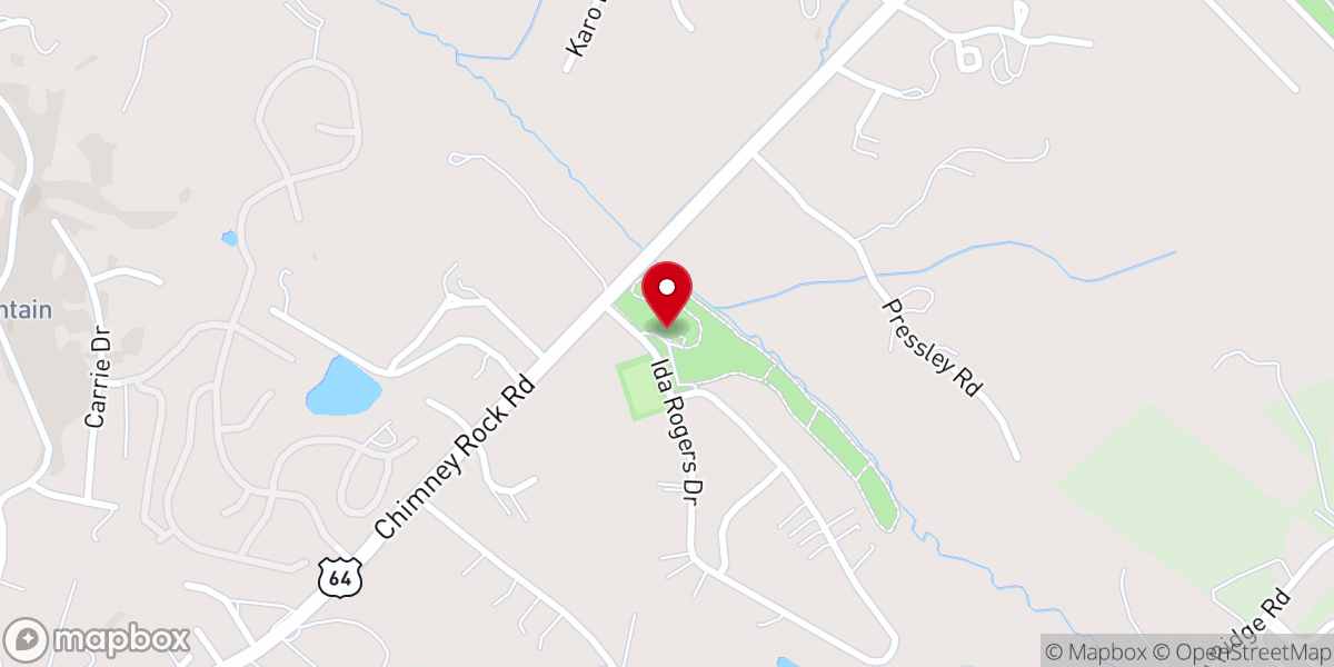 Map showing location of Edneyville Community Center