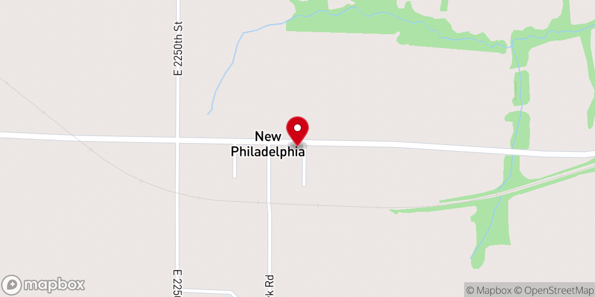 Map showing location of New Philadelphia United Methodist Church