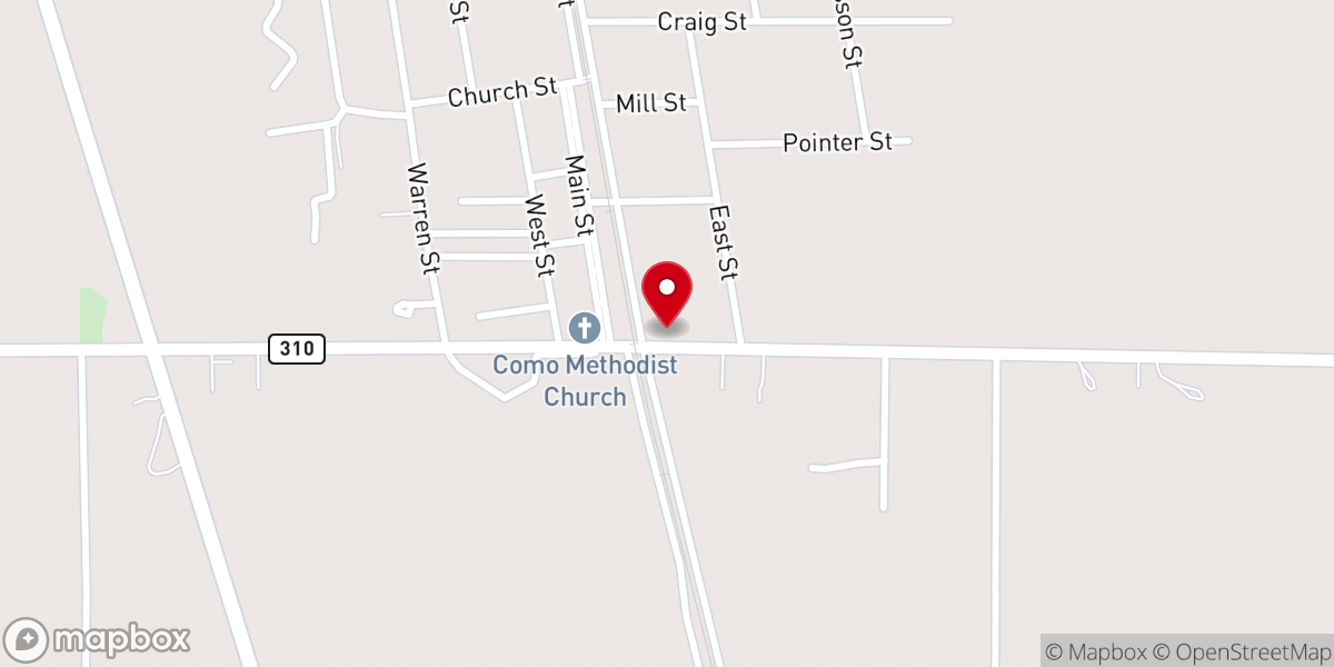 Map showing location of Como Faith Temple Church