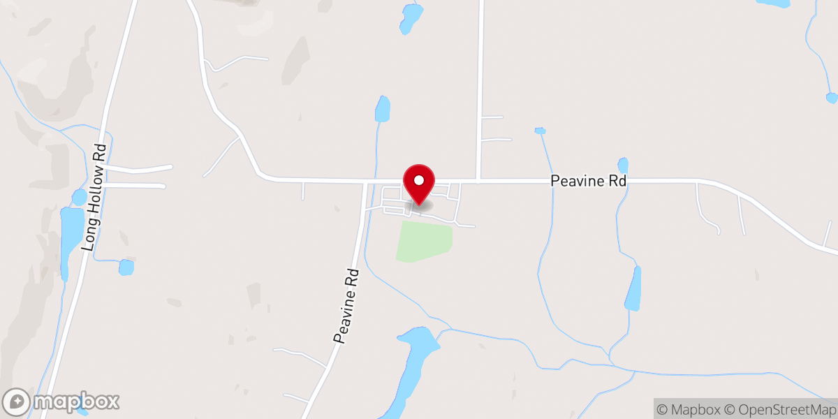 Map showing location of Peavine Church