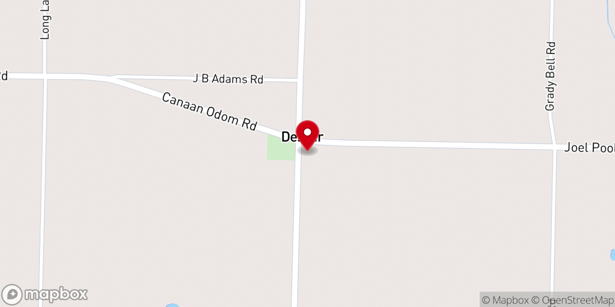 Map showing location of Salem Seminole Baptist Church