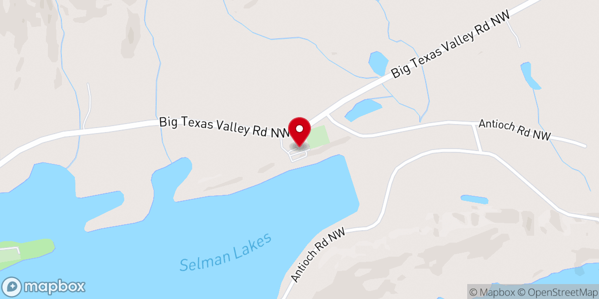 Map showing location of Antioch Baptist Church