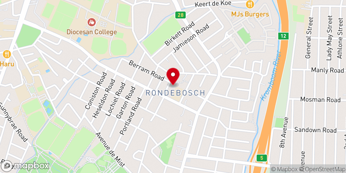Map showing location of Reformed Church Southern Suburbs