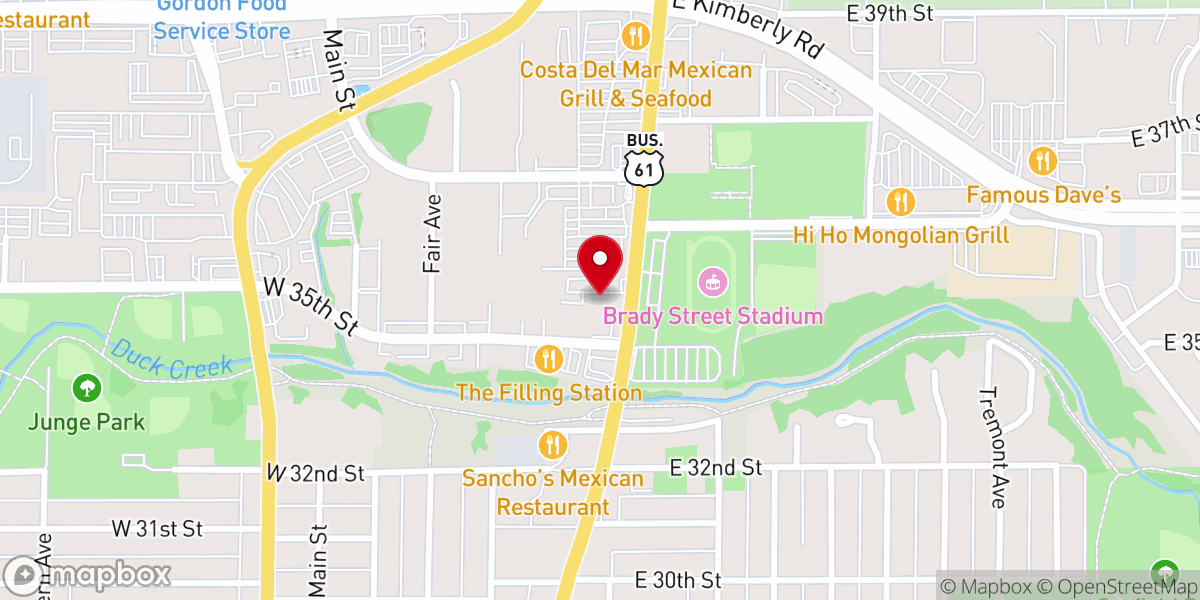 Map showing location of Temple Baptist Church
