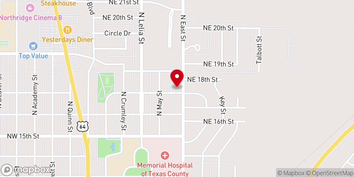 Map showing location of Guymon Seventh-day Adventist Church