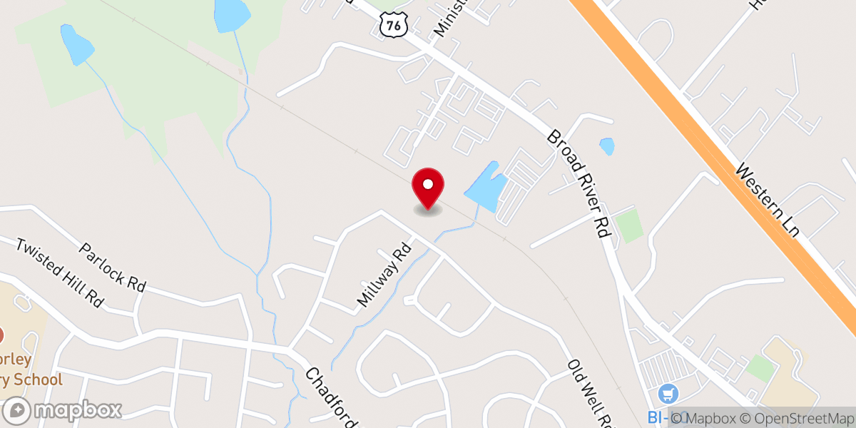 Map showing location of White Oak Baptist Church One Wobc
