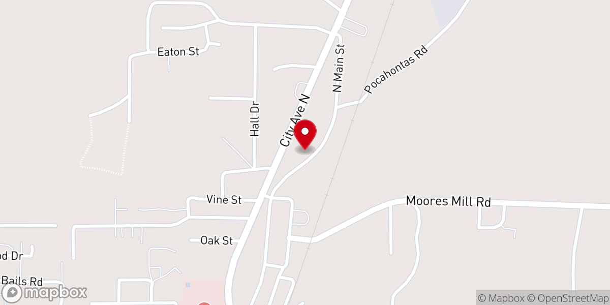 Map showing location of North Ripley Baptist Church