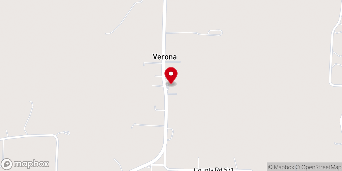 Map showing location of Verona United Methodist Church
