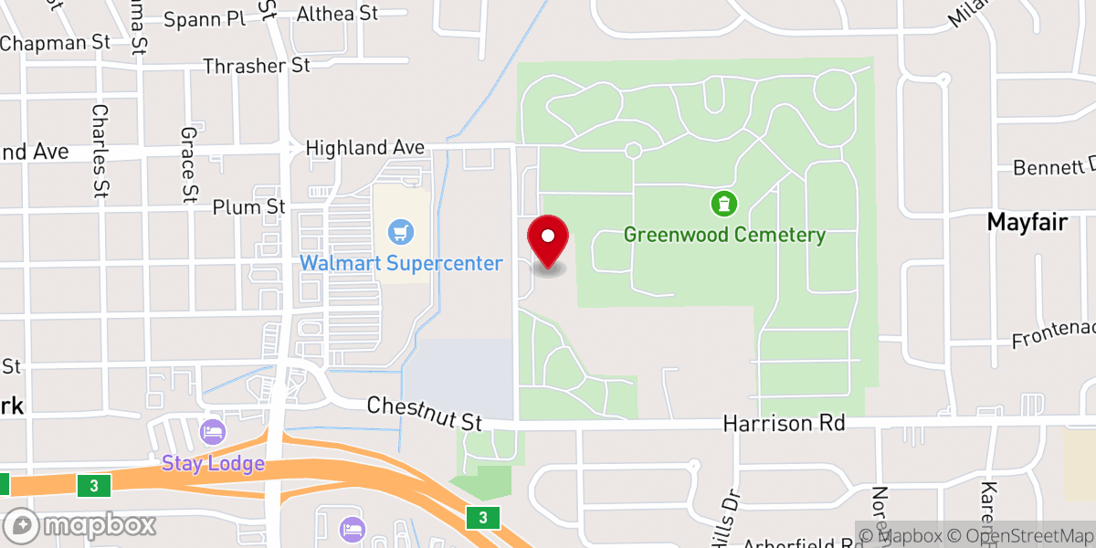 Map showing location of Watson Chapel