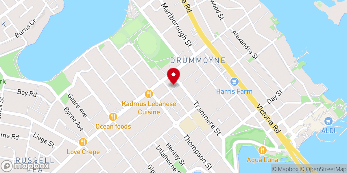 Map showing location of Drummoyne Baptist Church