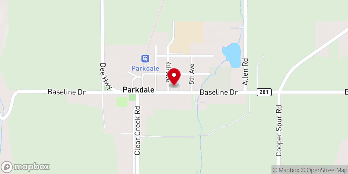 Map showing location of Parkdale Community Church