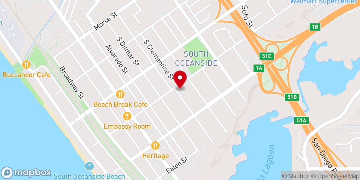 Map showing location of Immanuel Oceanside
