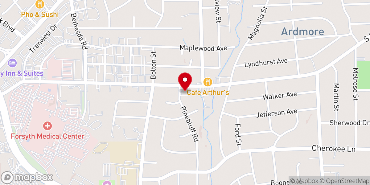 Map showing location of Ardmore Christian Church