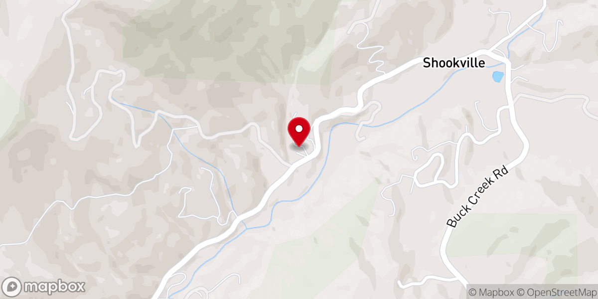 Map showing location of Little Buck Creek Church