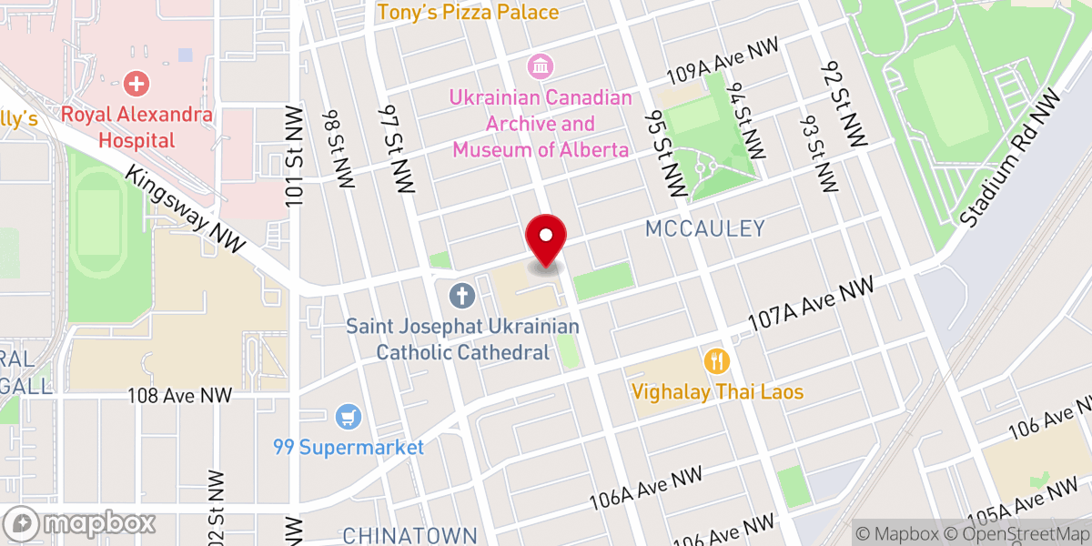 Map showing location of Rhema Chapel