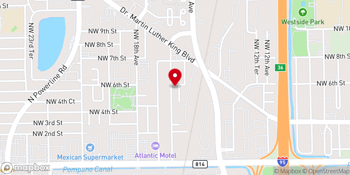 Map showing location of Thomas Temple Church of God