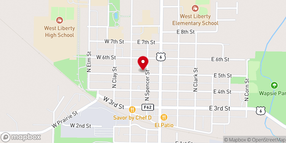 Map showing location of West Liberty United Methodist Church