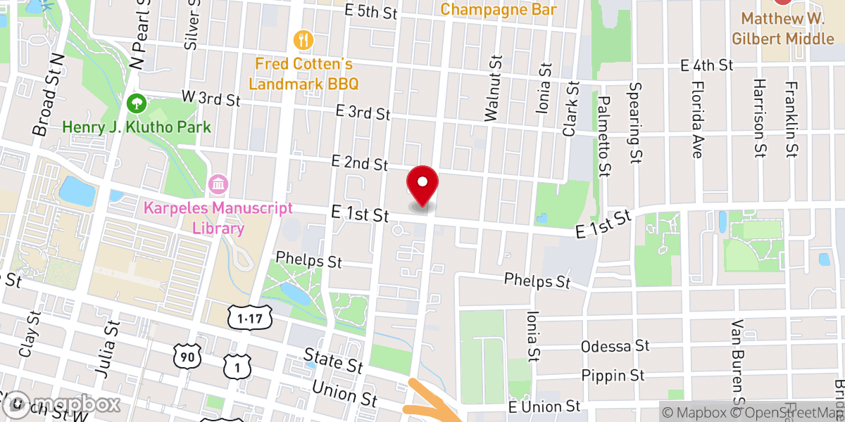 Map showing location of Springfield Baptist Church