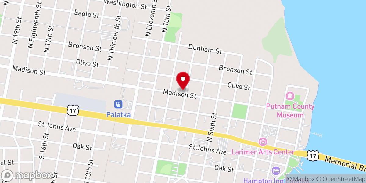 Map showing location of Bethlehem Baptist Church