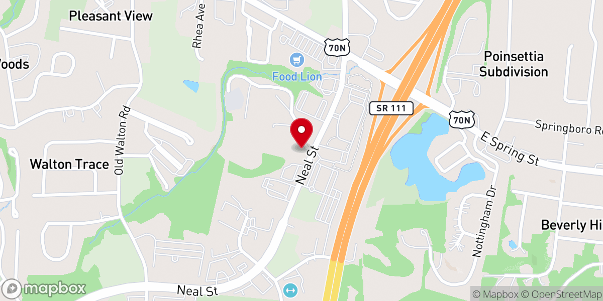 Map showing location of Community Chapel Church