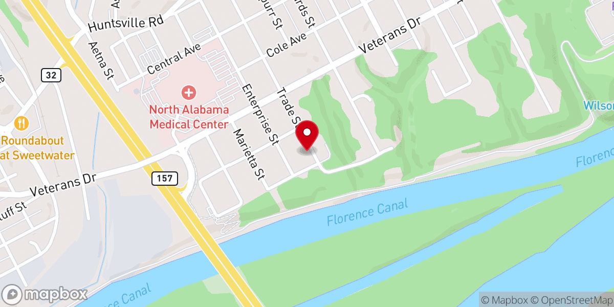 Map showing location of Brown Christian Methodist Episcopal Temple