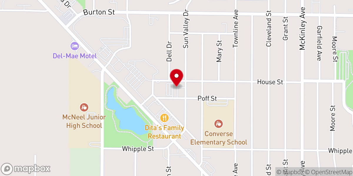 Map showing location of Sun Valley Presbyterian Church