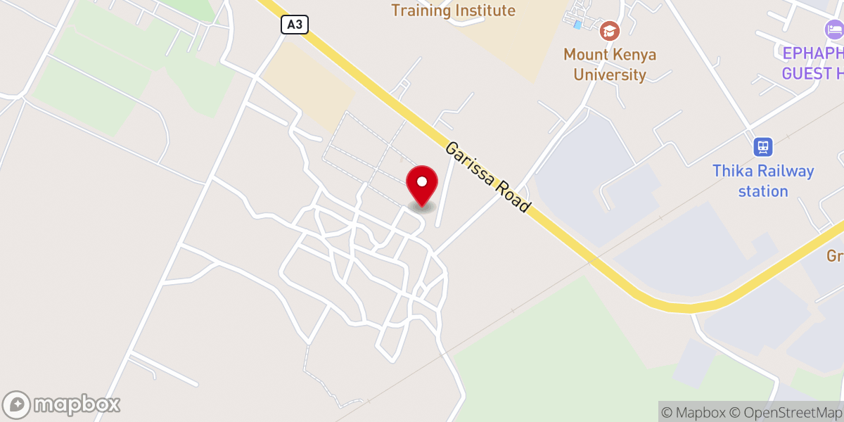 Map showing location of MINISTRY OF REPENTANCE AND HOLINESS- THIKA MAIN ALTAR
