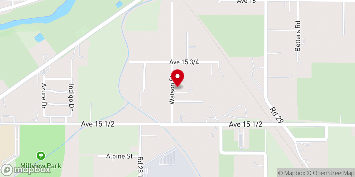 Map showing location of Madera Free Will Baptist Church