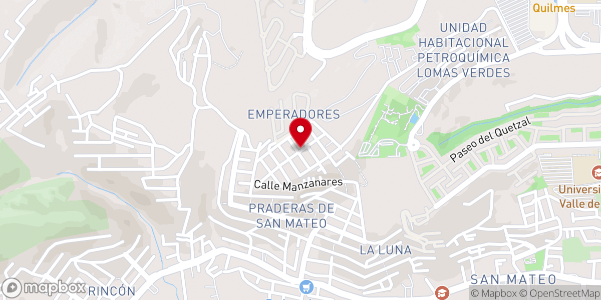 Map showing location of Iglesia de Cristo Rey y Santa Maria de Guadalupe