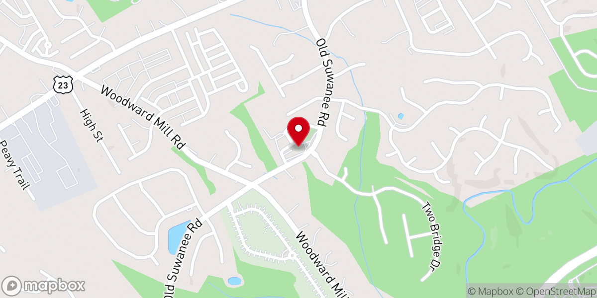 Map showing location of Old Suwanee Baptist Church