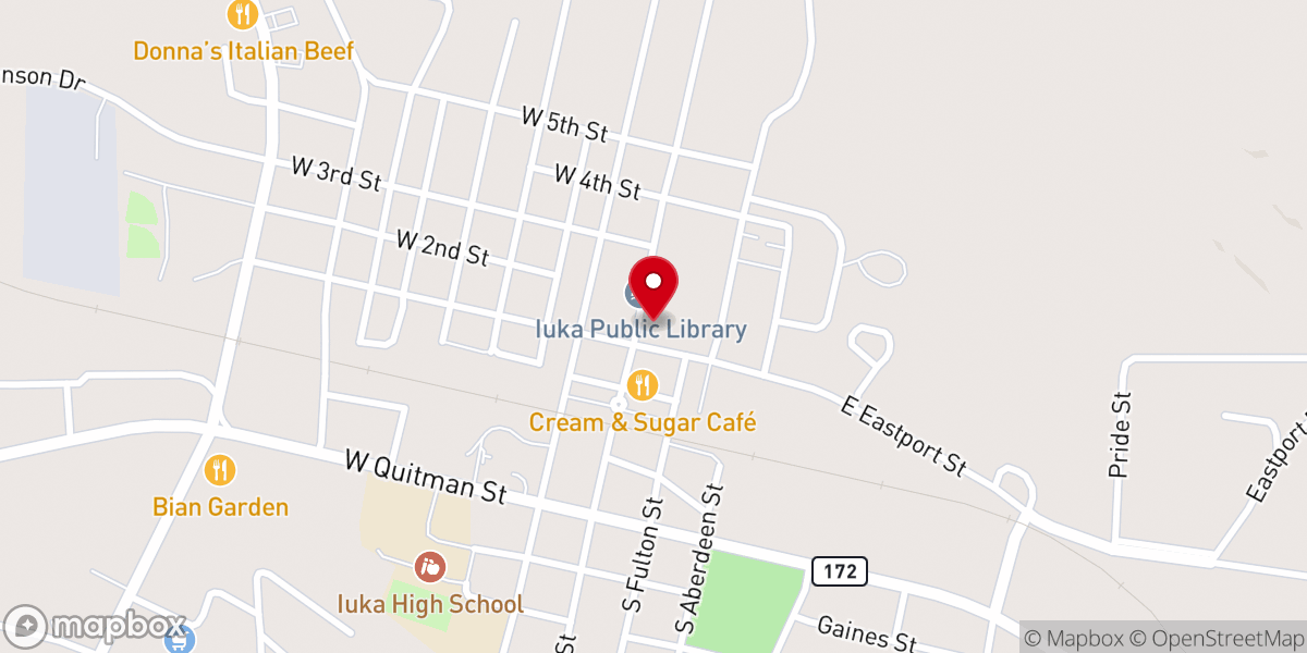 Map showing location of Iuka First UMC Sanctuary & Fellowship Hall