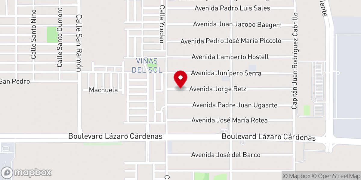 Map showing location of Templo Una Roca en el Mar Asambleas de Dios