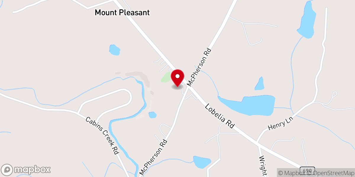 Map showing location of Mt Pleasant Christian Church