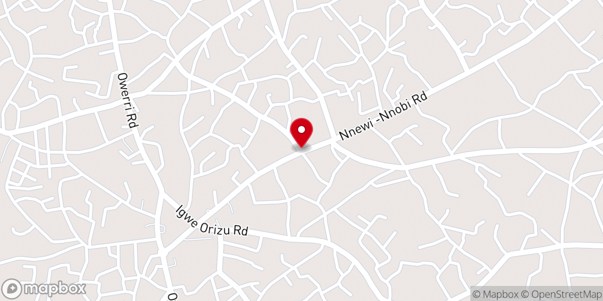 Map showing location of Nnewi Catholic Cathedral