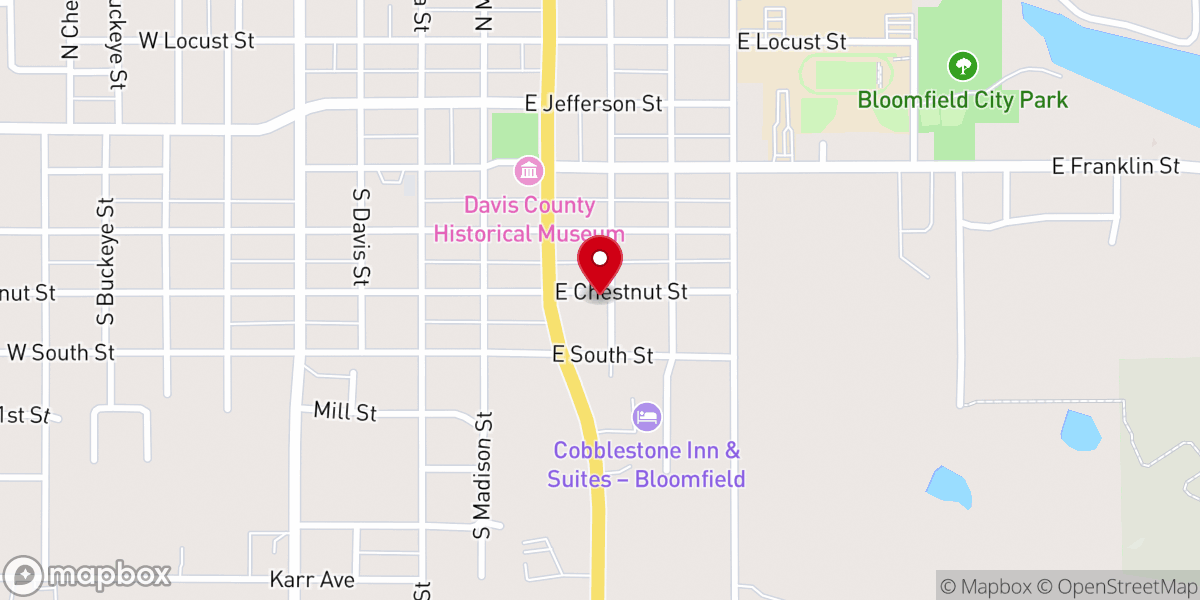 Map showing location of Church of the Open Bible
