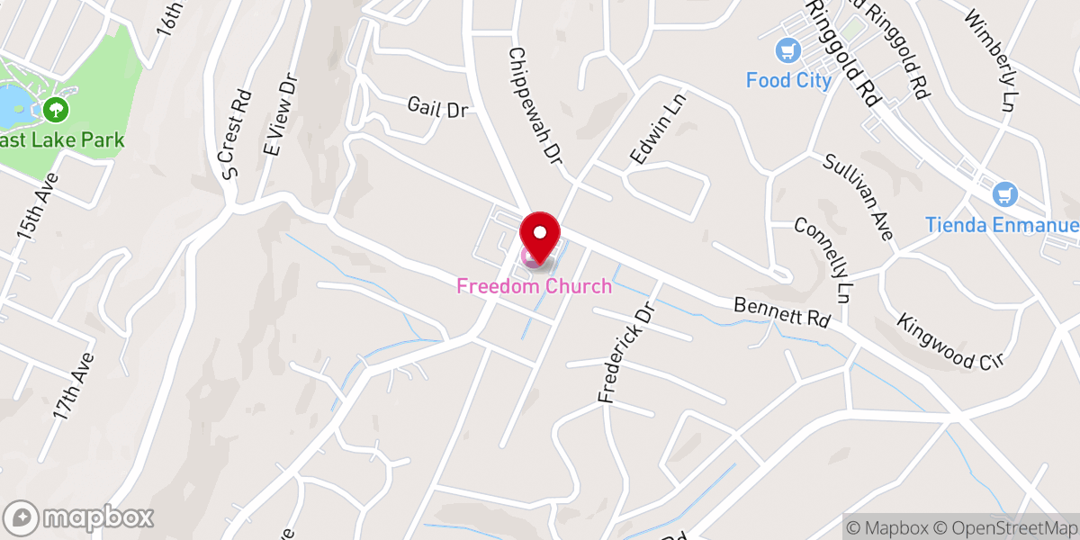 Map showing location of Freedom Church