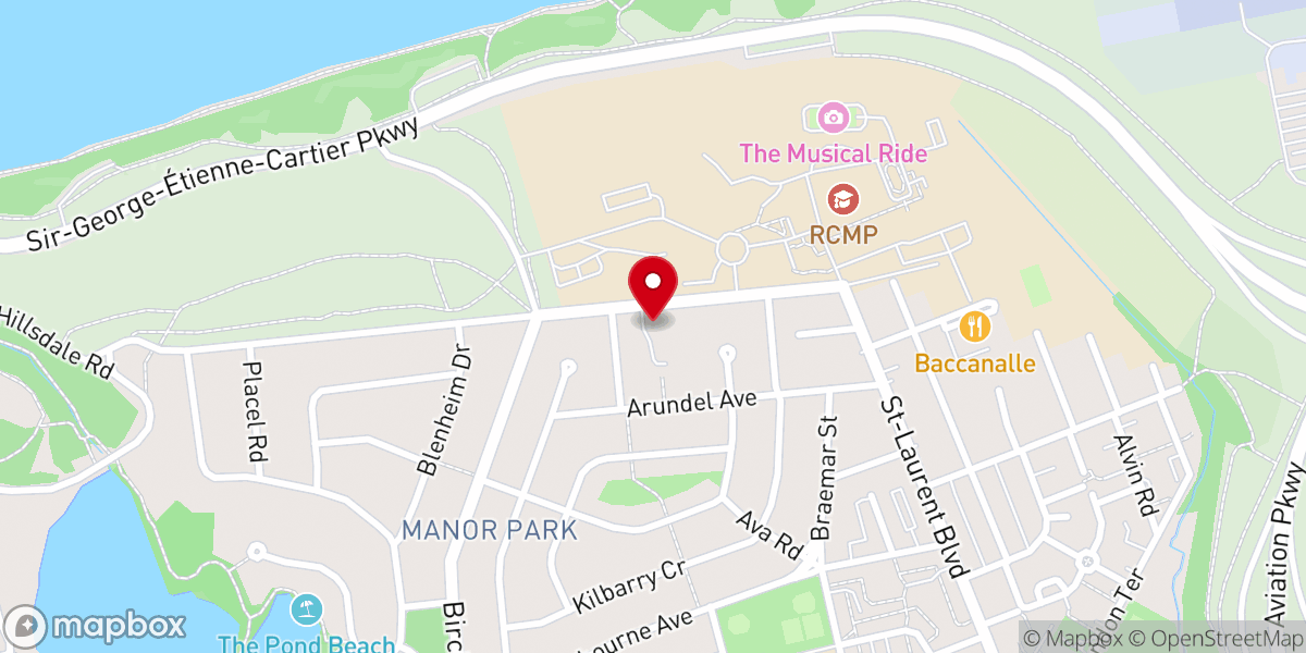 Map showing location of St. Columba Anglican Church
