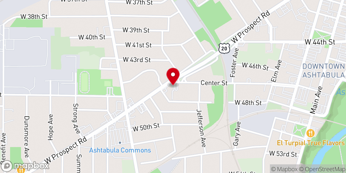 Map showing location of Ashtabula Berean Seventh-day Adventist Church