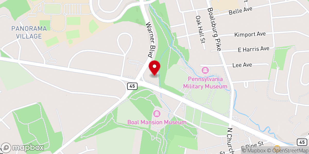 Map showing location of Nittany Baptist Church