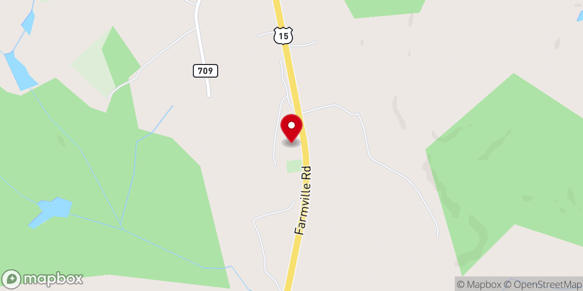 Map showing location of Worsham Baptist Church