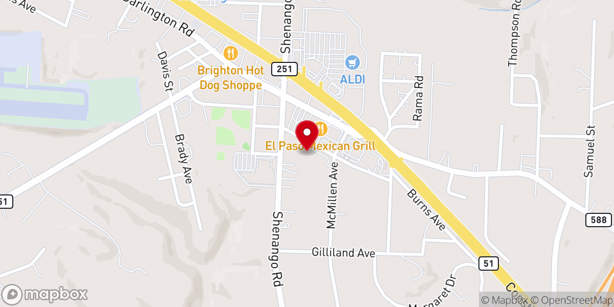 Map showing location of Chippewa United Methodist Church-Community Life Center