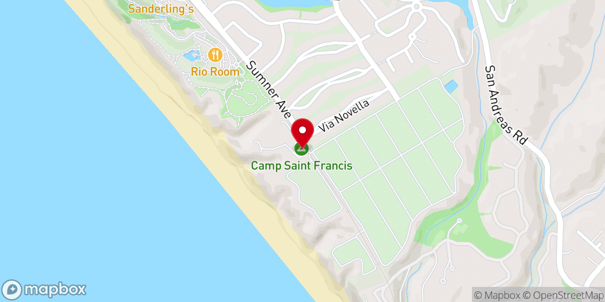 Map showing location of Camp St Francis