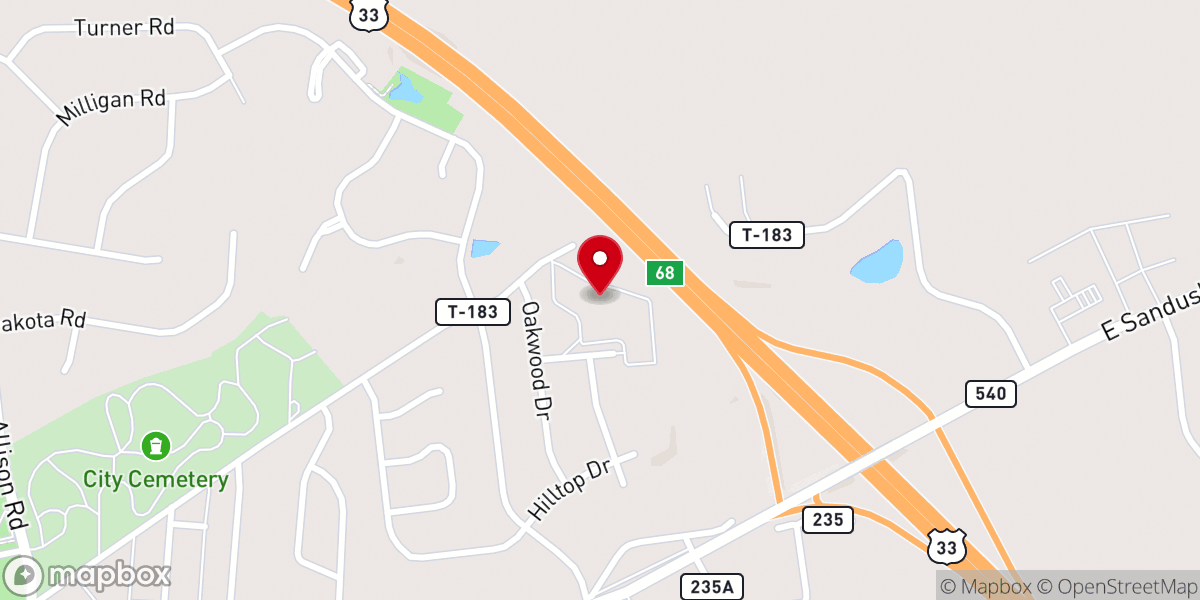 Map showing location of First Regular Baptist Church